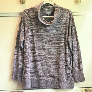 T by Talbots Mauve Space Dyed Pullover Knit Sweatshirt Size L